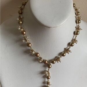 Vintage Gold and Pearl Necklace by Sara Coventry